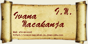 Ivana Macakanja vizit kartica